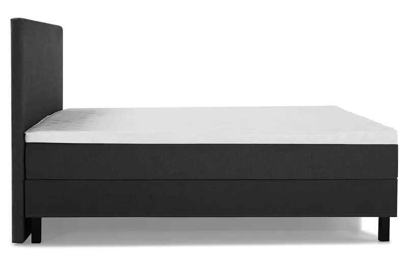 Lucky Komplet Sengepakke 180x200 Skum Glat Sengegavl - Sort/Grå - Møbler - Senge - Kontinentalsenge