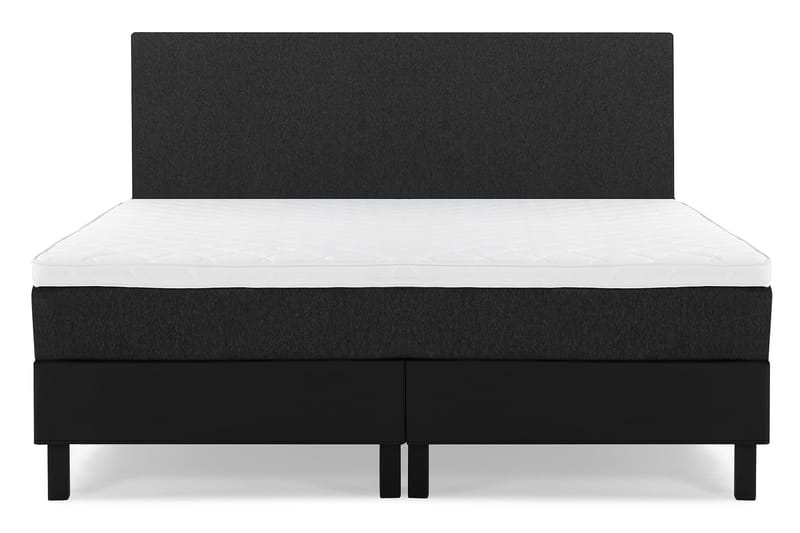 Lucky Komplet Sengepakke 180x200 Skum Glat Sengegavl - Sort/Grå/PU - Møbler - Senge - Komplet sengepakke