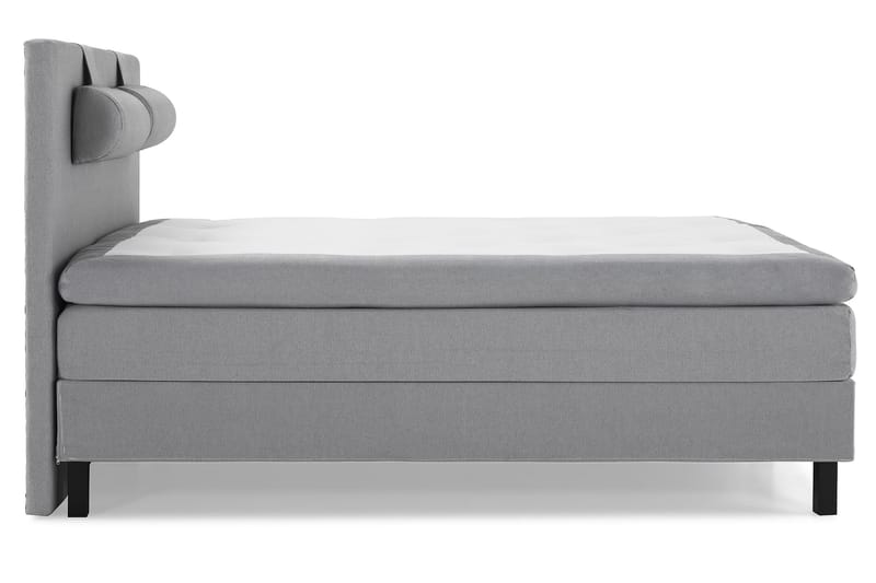 Lucky Komplet Sengepakke 180x200 Polyeter Glat Sengegavl - Nakkepude Stor Mellangrå - Møbler - Senge - Komplet sengepakke