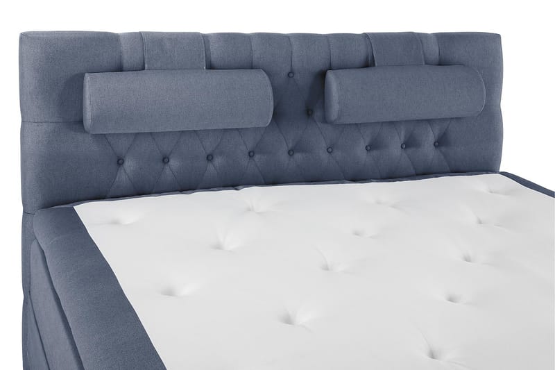 Lucky Komplet Sengepakke 180x200 Polyeter Diamant Sengegavl - Nakkepude Stor Mørkeblå - Møbler - Senge - Kontinentalsenge