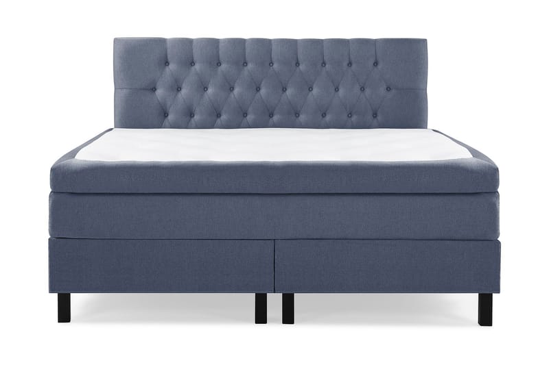 Lucky Komplet Sengepakke 180x200 Polyeter Diamant Sengegavl - Mørkeblå - Møbler - Senge - Kontinentalsenge