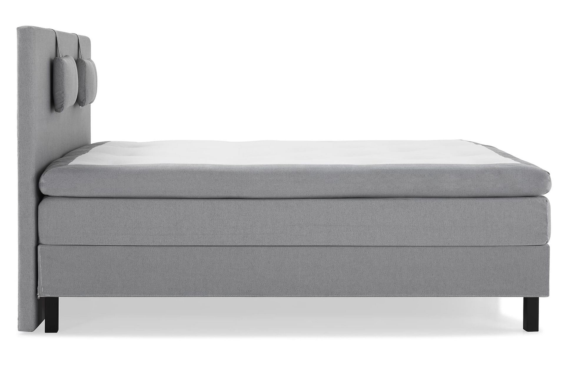 Lucky Komplet Sengepakke 180x200 Polyether Glat Sengegavl - Nakkepude Lille Mellemgrå - Møbler - Senge - Komplet sengepakke