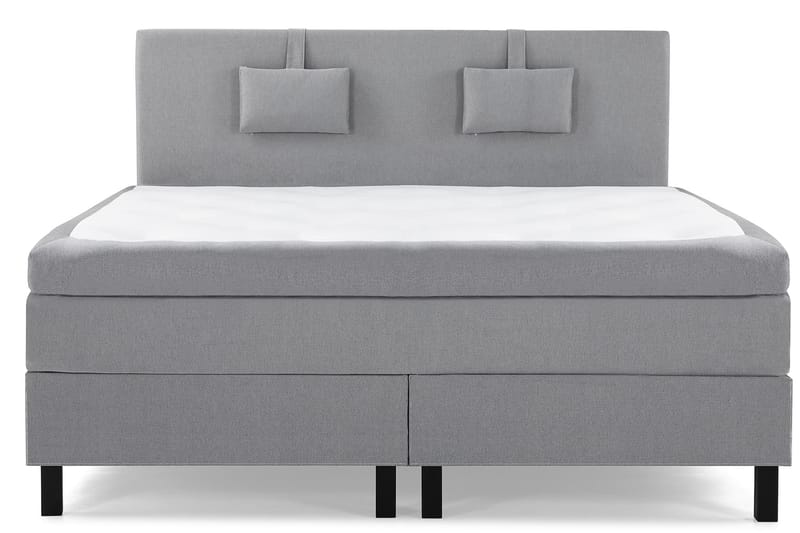 Lucky Komplet Sengepakke 180x200 Polyether Glat Sengegavl - Nakkepude Lille Mellemgrå - Møbler - Senge - Komplet sengepakke
