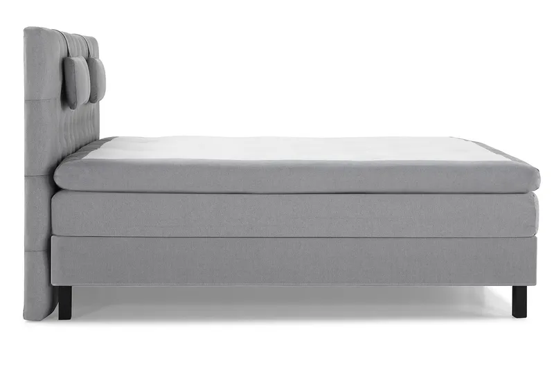 Lucky Komplet Sengepakke 180x200 Polyether Diamant Sengegavl - Nakkepude Lille Mellemgrå - Møbler - Senge - Kontinentalsenge