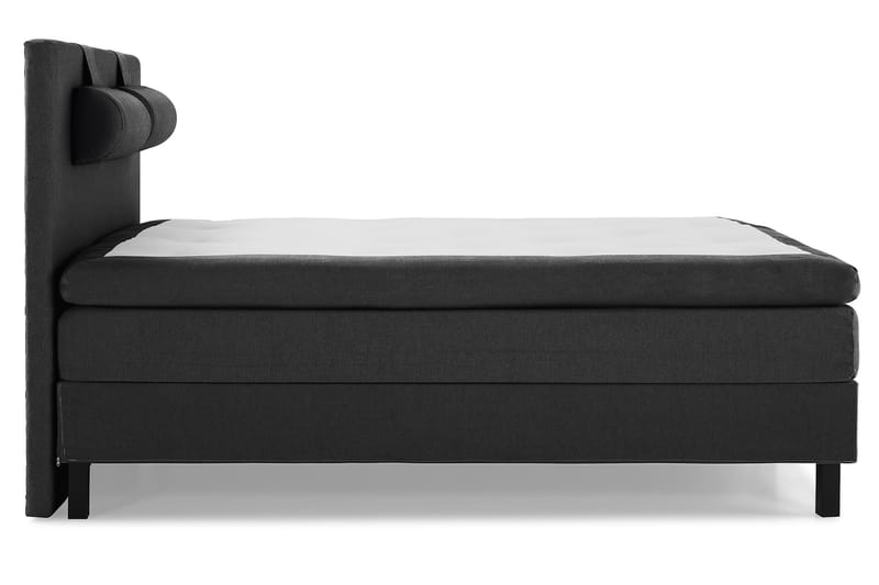 Lucky Komplet Sengepakke 180x200 Polyeter Glat Sengegavl - Nakkepude Stor Sort/Grå - Møbler - Senge - Komplet sengepakke