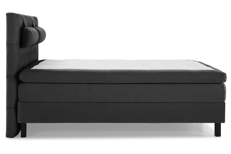Lucky Komplet Sengepakke 180x200 Polyeter Diamant Sengegavl - Nakkepude Stor Sort/Grå - Møbler - Senge - Komplet sengepakke