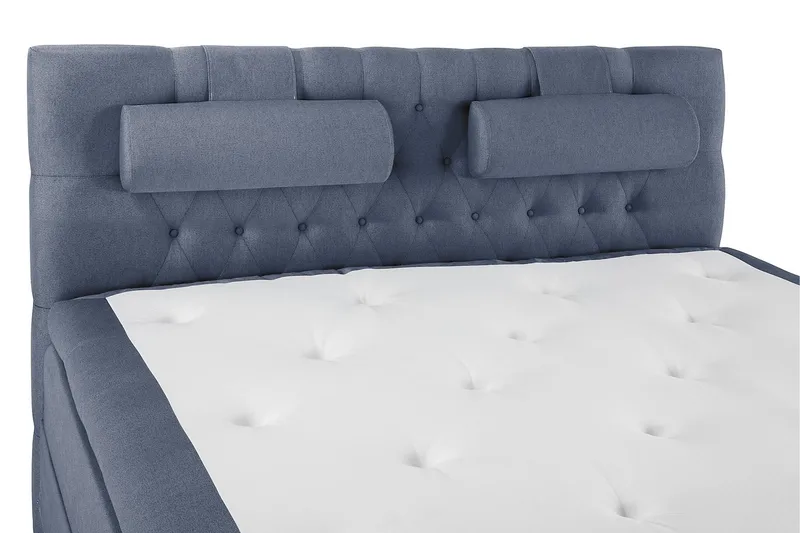 Lucky Komplet Sengepakke 180x200 Polyeter Diamant Sengegavl - Nakkepude Stor Mørkeblå - Møbler - Senge - Kontinentalsenge