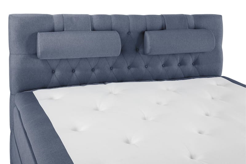 Lucky Komplet Sengepakke 180x200 Polyeter Diamant Sengegavl - Nakkepude Stor Mørkeblå - Møbler - Senge - Kontinentalsenge