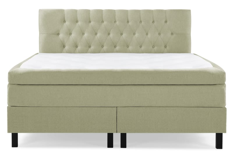 Lucky Komplet Sengepakke 180x200 Polyeter Diamant Sengegavl - Grøn - Møbler - Senge - Kontinentalsenge