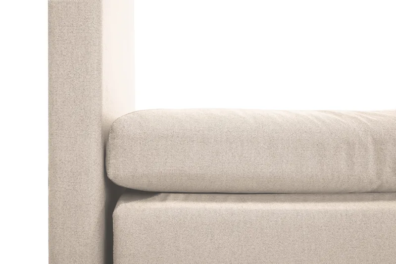 Lucky Komplet Sengepakke 180x200 Polyeter Glat Sengegavl - Nakkepude Lille Beige - Møbler - Senge - Kontinentalsenge