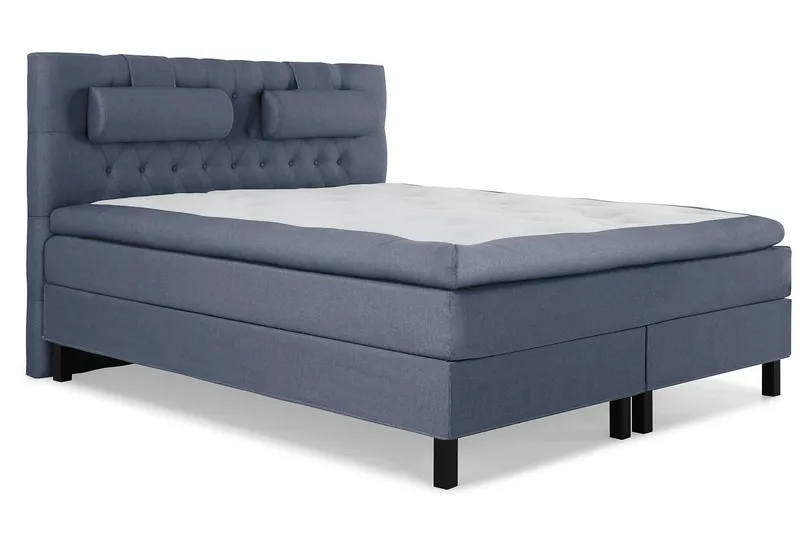 Lucky Komplet Sengepakke 180x200 Polyeter Diamant Sengegavl - Nakkepude Stor Mørkeblå - Møbler - Senge - Kontinentalsenge