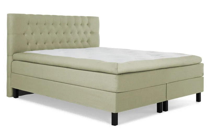 Lucky Komplet Sengepakke 180x200 Polyeter Diamant Sengegavl - Grøn - Møbler - Senge - Kontinentalsenge
