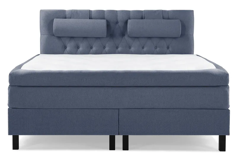 Lucky Komplet Sengepakke 180x200 Polyeter Diamant Sengegavl - Nakkepude Stor Mørkeblå - Møbler - Senge - Kontinentalsenge