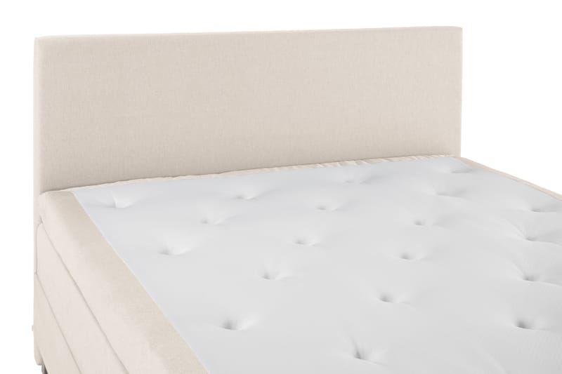 Lucky Komplet Sengepakke 180x200 Polyeter Glat Sengegavl - Beige - Møbler - Senge - Kontinentalsenge