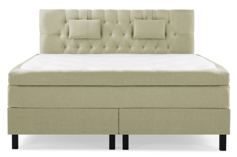 Lucky Komplet Sengepakke 180x200 Polyeter Diamant Sengegavl - Nakkepude Lille Grøn - Møbler - Senge - Komplet sengepakke