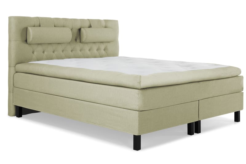 Lucky Komplet Sengepakke 180x200 Polyeter Diamant Sengegavl - Nakkepude Stor Grøn - Møbler - Senge - Komplet sengepakke
