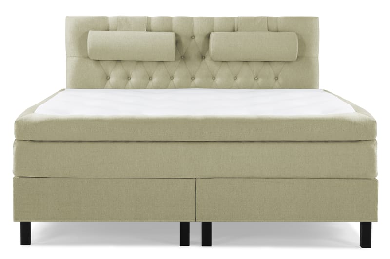 Lucky Komplet Sengepakke 180x200 Polyeter Diamant Sengegavl - Nakkepude Stor Grøn - Møbler - Senge - Komplet sengepakke