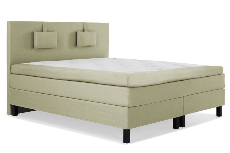 Lucky Komplet Sengepakke 180x200 Polyeter Glat Sengegavl - Nakkepude Lille Grøn - Møbler - Senge - Komplet sengepakke