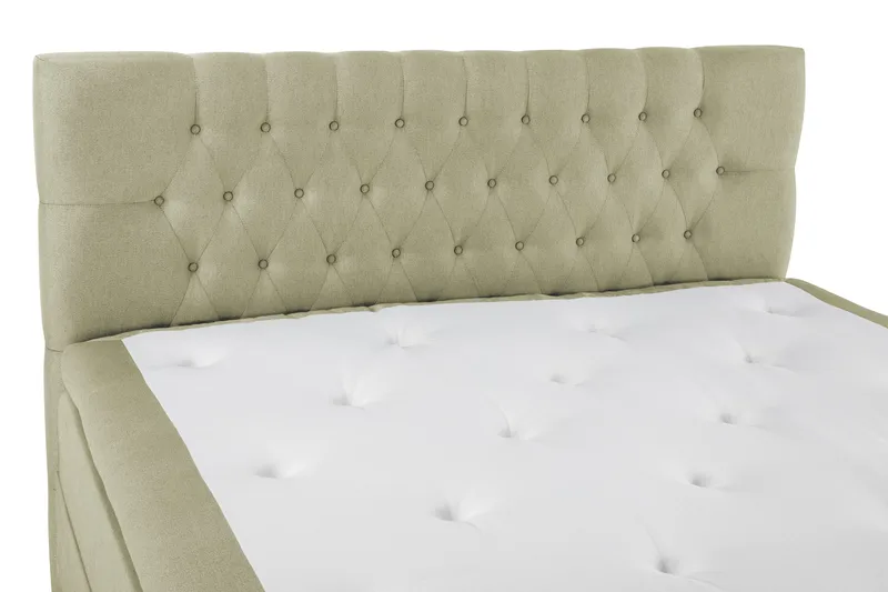 Lucky Komplet Sengepakke 180x200 Polyeter Diamant Sengegavl - Grøn - Møbler - Senge - Kontinentalsenge