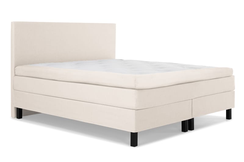 Lucky Komplet Sengepakke Kontinental 160x200 cm Polyetherskum Glat gavl - Beige - Møbler - Senge - Komplet sengepakke