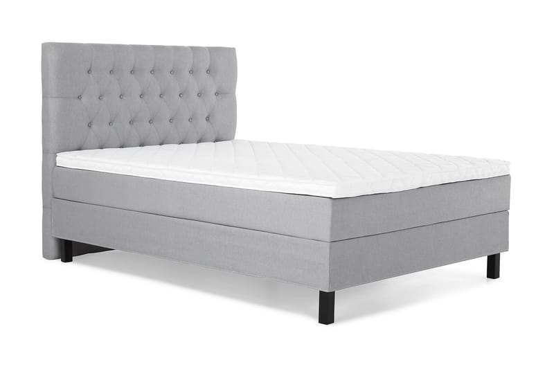 Lucky Komplet Sengepakke Kontinentalseng med Sengegavl 120x200 cm - Grå - Møbler - Senge - Kontinentalsenge