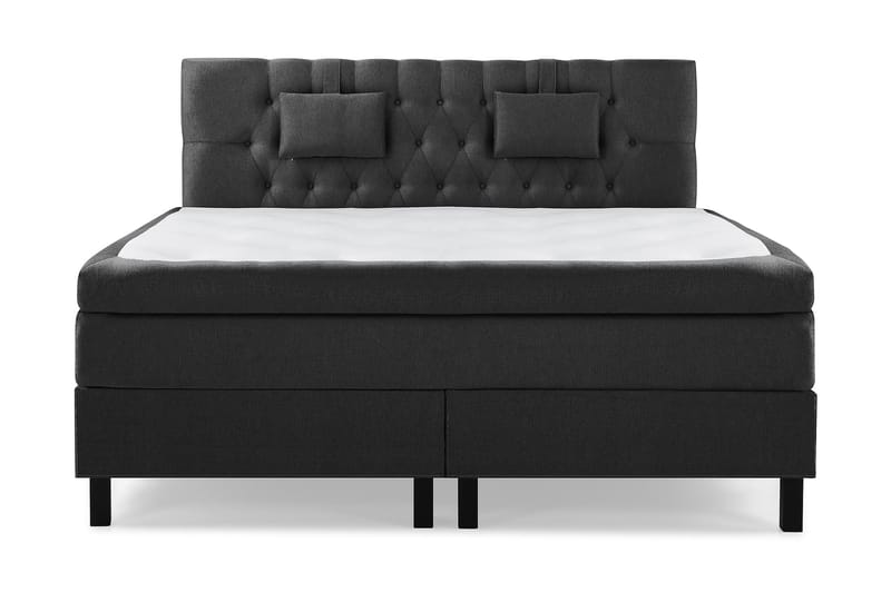 Lucky Komplet Sengepakke Kontinentalseng med Sengegavl 180x200 cm - Sort / Grå - Møbler - Senge - Komplet sengepakke