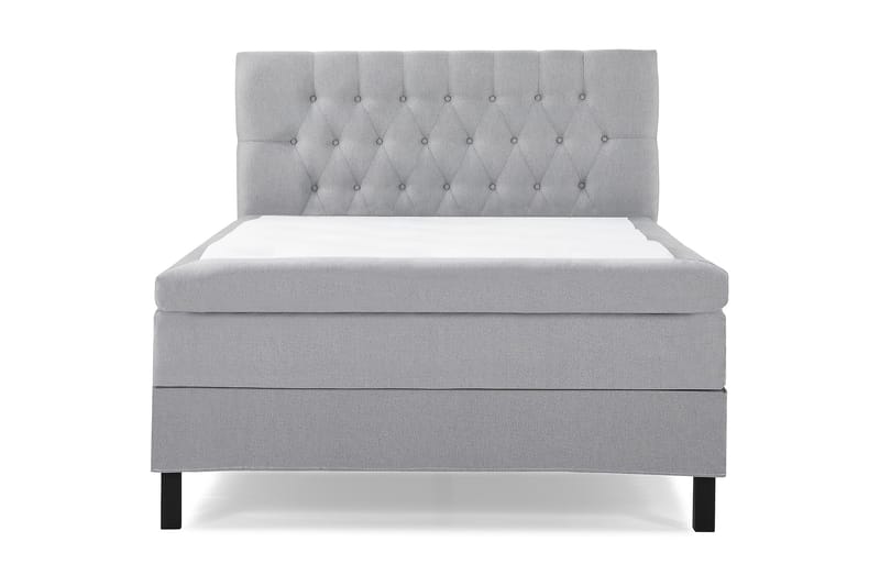 Lucky Komplet Sengepakke Polyetherskum Diamant Sengegavl 140x200 cm - Grå - Møbler - Senge - Komplet sengepakke