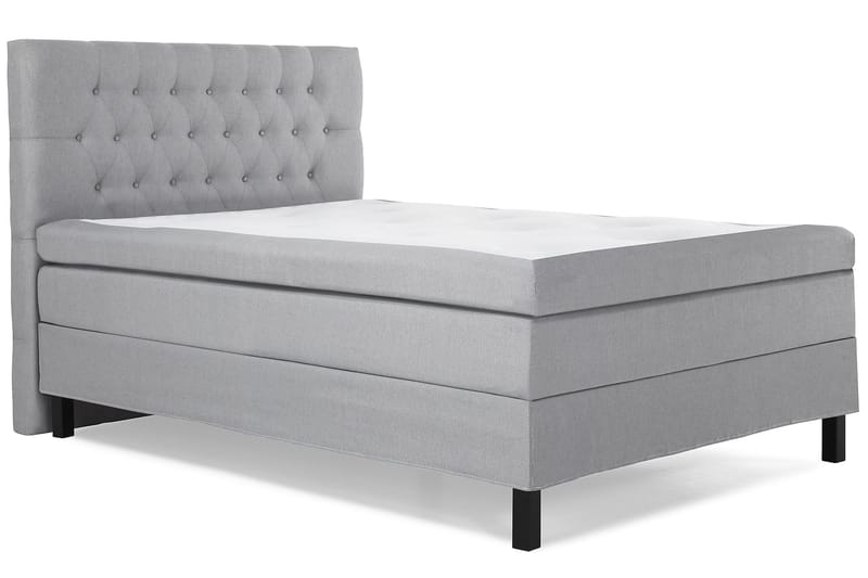 Lucky Komplet Sengepakke Polyetherskum Diamant Sengegavl 140x200 cm - Grå - Møbler - Senge - Komplet sengepakke