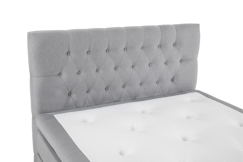 Lucky Komplet Sengepakke Polyetherskum Diamant Sengegavl 140x200 cm - Grå - Møbler - Senge - Komplet sengepakke