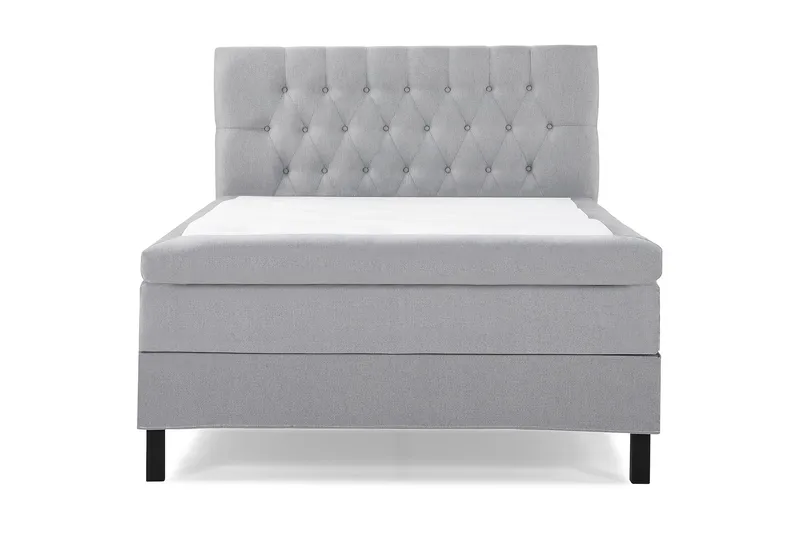 Lucky Komplet Sengepakke Polyetherskum Diamant Sengegavl 140x200 cm - Grå - Møbler - Senge - Kontinentalsenge