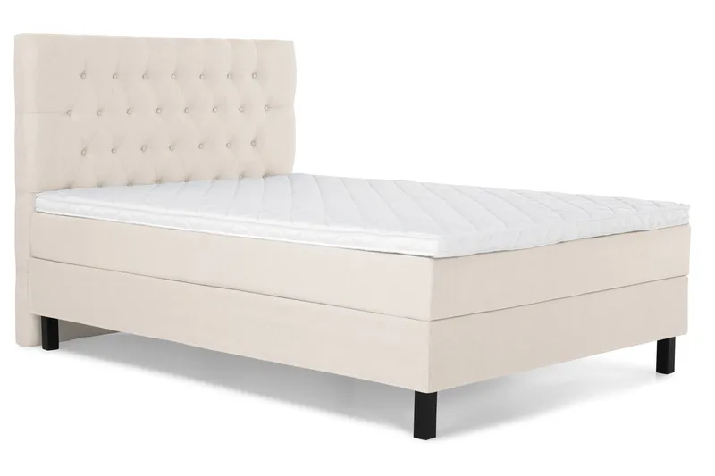 Lucky Komplet Sengesæt 120x200 cm Skummadras Diamant Gavl - Beige - Møbler - Senge - Kontinentalsenge
