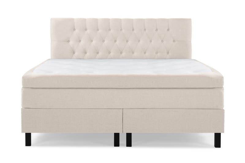 Lucky Komplet Sengesæt 160x200 cm Dobbeltseng med Sengegavl - Beige - Møbler - Senge - Komplet sengepakke