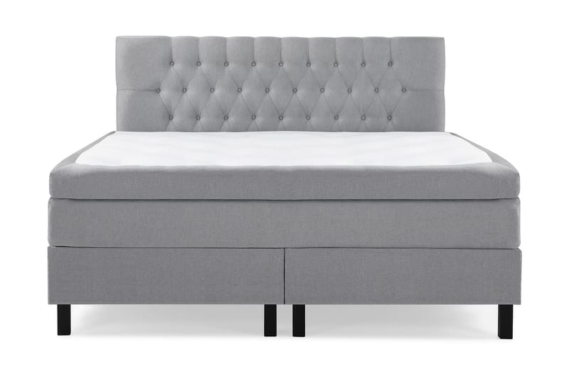 Lucky Komplet Sengesæt 160x200 cm med Sengegavl Fast - Grå - Møbler - Senge - Kontinentalsenge