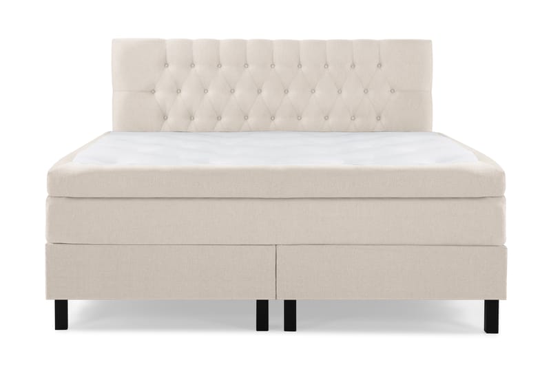 Lucky Komplet Sengesæt 180x200 cm Kontinentalseng med Sengegavl Fast - Beige - Møbler - Senge - Komplet sengepakke