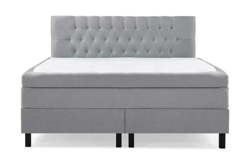 Lucky Komplet Sengesæt 180x200 cm Kontinentalseng med Sengegavl - Grå - Møbler - Senge - Kontinentalsenge