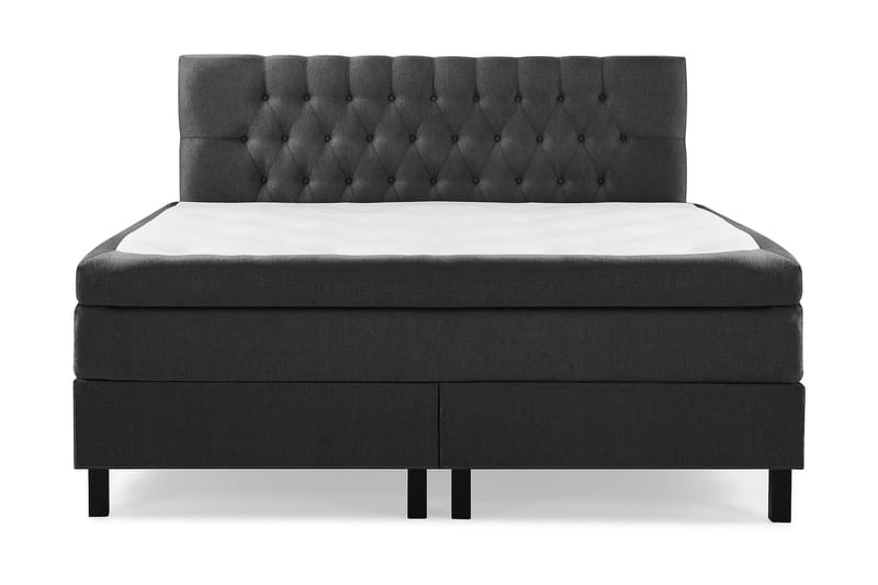 Lucky Komplet Sengesæt 180x200 cm Polyether Diamant Sengegavl - Sort / Mørkegrå - Møbler - Senge - Kontinentalsenge