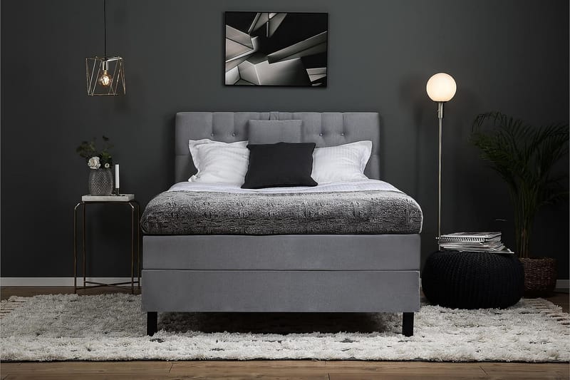 Lucky Kontinentalseng 120x200 Latexmadras - Mellangrå - Møbler - Senge - Kontinentalsenge