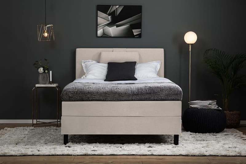 Lucky Kontinentalseng 120x200 Skum - Beige - Møbler - Senge - Komplet sengepakke