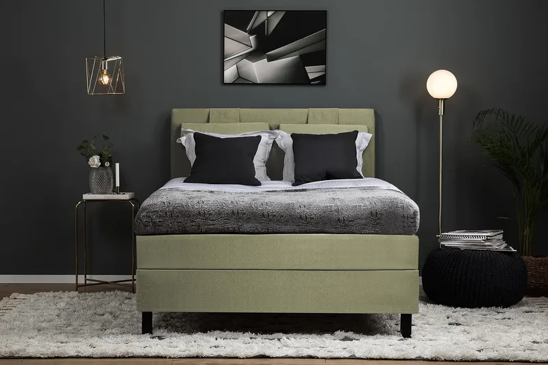 Lucky Kontinentalseng 120x200 polyester - grøn - Møbler - Senge - Kontinentalsenge