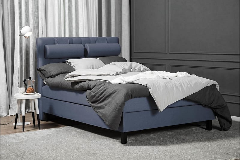 Lucky Kontinentalseng 140x200 Memorymadras - Mørkeblå - Komplet sengepakke - Kontinentalsenge - Dobbeltsenge