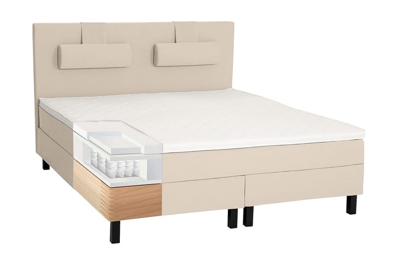 Lucky Kontinentalseng 150x200 Skum - Beige - Kontinentalsenge - Dobbeltsenge