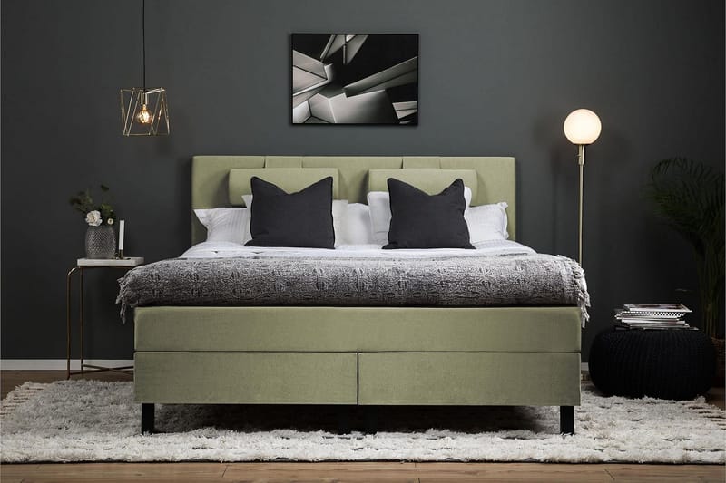 Lucky Kontinentalseng 150x200 Skum - grøn - Møbler - Senge - Kontinentalsenge