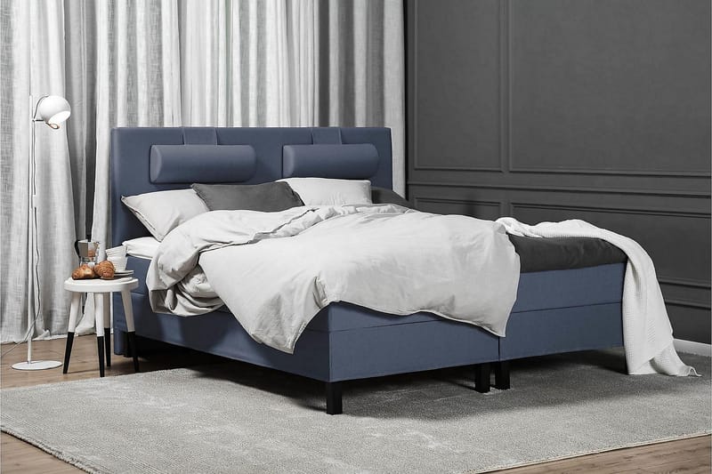 Lucky Kontinentalseng 150x200 Skum - Mørkeblå - Komplet sengepakke - Kontinentalsenge