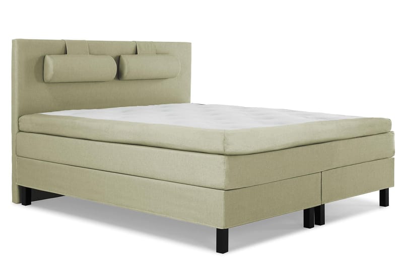 Lucky Kontinentalseng 150x200 polyester - grøn - Møbler - Senge - Komplet sengepakke