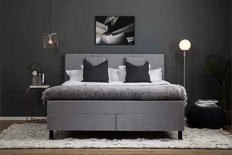 Lucky Kontinentalseng 150x200 Polyether - Mellangrå - Møbler - Senge - Kontinentalsenge