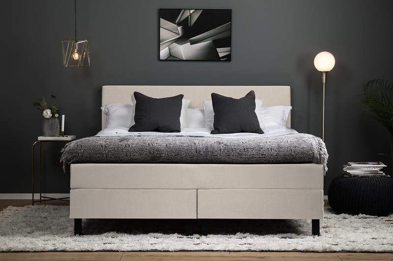 Lucky Kontinentalseng 160x200 Latexmadras - Beige - Møbler - Senge - Komplet sengepakke