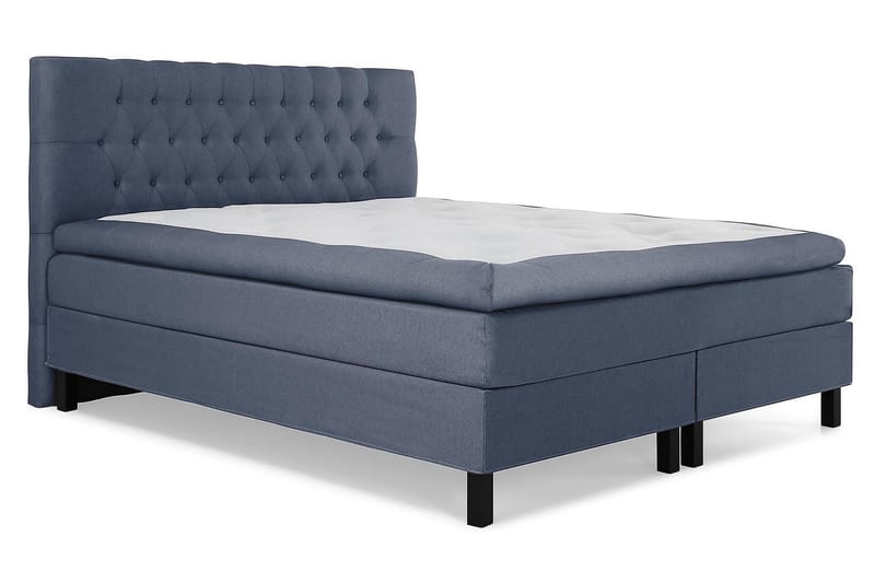 Lucky Kontinentalseng 160x200 Memorymadras - Mørkeblå - Komplet sengepakke - Kontinentalsenge - Dobbeltsenge