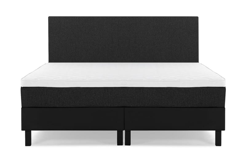 Lucky Kontinentalseng 160x200 Skum kunstlæder/stof - Sort/Grå - Møbler - Senge - Kontinentalsenge