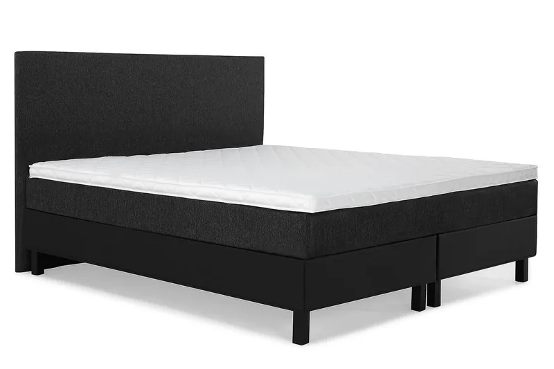 Lucky Kontinentalseng 160x200 Skum kunstlæder/stof - Sort/Grå - Møbler - Senge - Kontinentalsenge