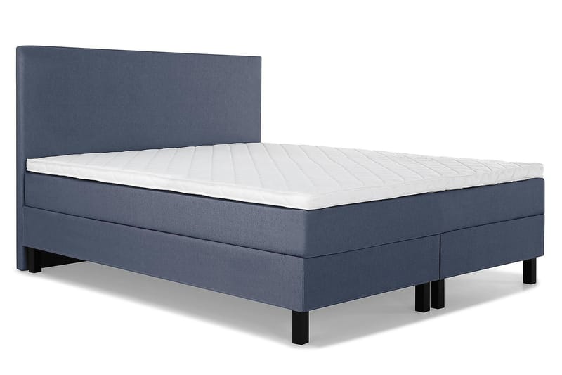 Lucky Kontinentalseng 160x200 Skum - Mørkeblå - Komplet sengepakke - Kontinentalsenge - Dobbeltsenge